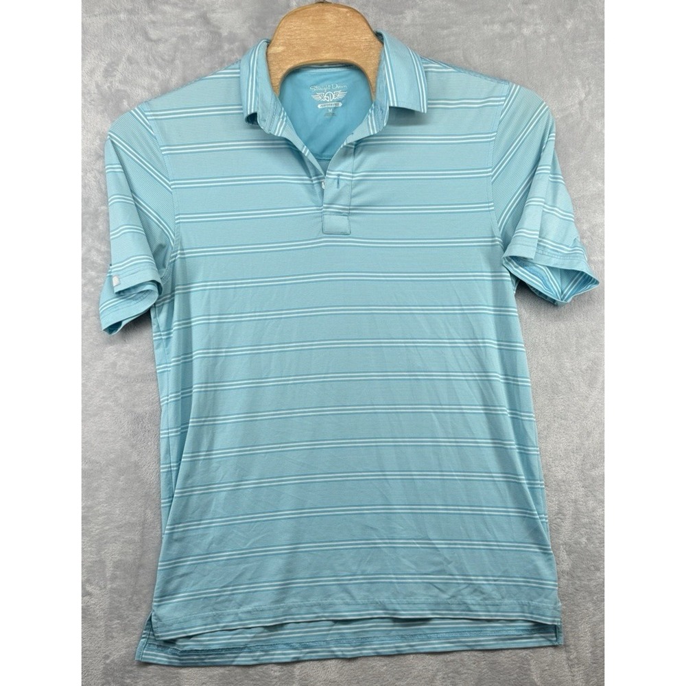 Straight Down Golf Polo Shirt Blue Peformance Carmel Country Club Men's Size M